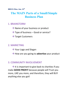 Parts of A Small Business Plan