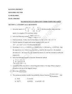 s6 mathematics examination third term