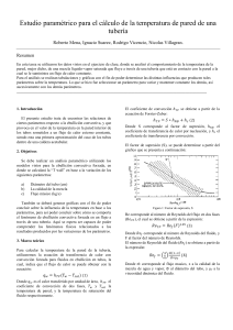 Estudio paramétrico para el cálculo de la temperatura de pared de una tubería