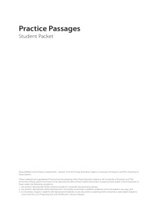 Middle School Reading Fluency Practice Passages