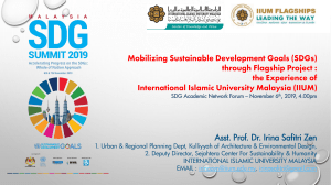 03. Mobilizing Sustainable Development Goals SDGs Through Flagship Project by Asst. Prof. Dr. Irina Safitri Zen