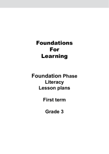 Lesson Plans gr3 Literacy