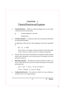 10 science notes 01 Chemical Reactions and Equations 1