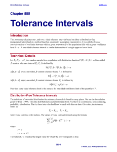 Tolerance Intervals