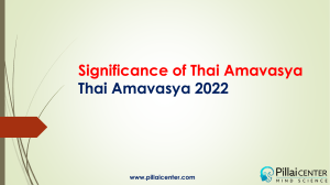 Significance of Thai Amavasya - Thai Amavasya 2022