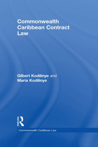 Commonwealth Caribbean Contract Law by Gilbert Kodilinye, Maria Kodilinye)
