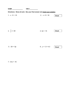 1 - equations introduction hw