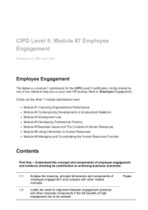 CIPD Level 5. Module. Employee engagement