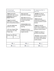 MYP Years 1 and 2    Math Rubric