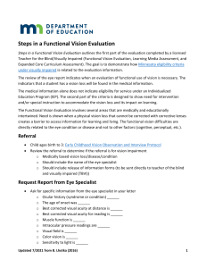 Steps in a Functional Vision Evaluation 7.2021