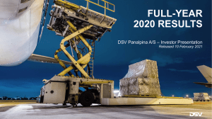 DSV Panalpina Investor Presentation - FY 2020 RESULTS