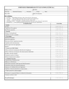 Clinical Employee Performance Evaluation Form