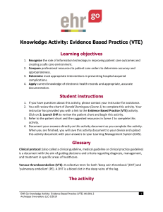 Evidence Based Practice (VTE) AK1001.2