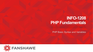 PHP syntax and variables