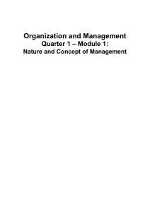 ORGANIZATION AND MANAGEMENT 11 ABM GAS 73 COPIES