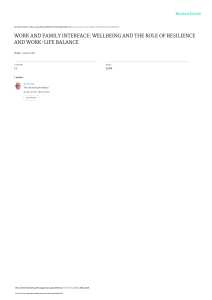 Work-Family Interface, Wellbeing & Resilience Thesis