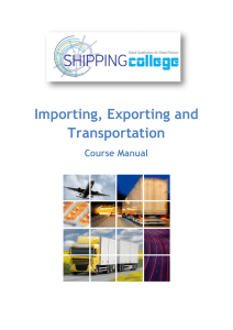 Importing Exporting and Transportation Certificate