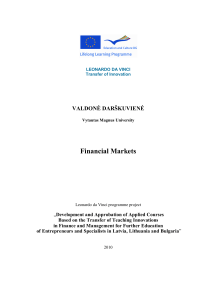 Financial Markets Coursebook