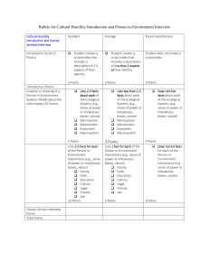 Sample Rubric for Cultural Humility Introduction and Person