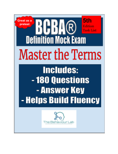 5th Ed. BCBA Definition Mock