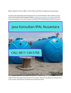 BEST QUALITY CALL 0811-134-5758 Jual IPAL Puskesmas Nusantara