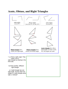 Acute, Obtuse and Right Triangles Notes