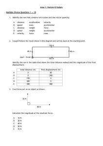 Homework - vectors and scalars test