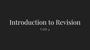 Unit4-Introduction to Revision