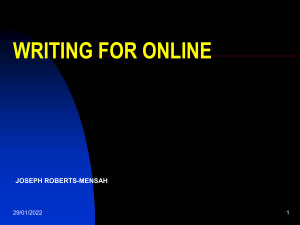 Writing for Online