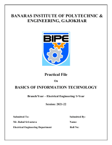 lab manual Basics of Information Technology
