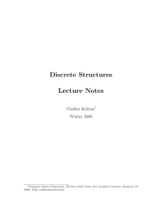 Standford Discrete Mathematics Lecture notes
