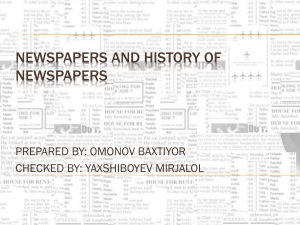 HISTORY OF NEWSPAPERS
