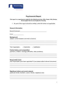 Sample Psychosocial Assessment Report