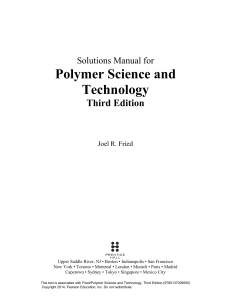 Polymer Science and Tech Solution Manual