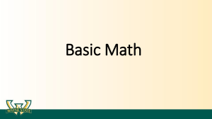 Basic Math with Matlab: Presentation