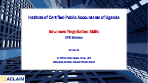 Advanced Negotiation Skills Webinar - Presentation Materials