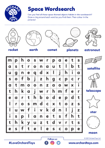 space wordsearch activity sheet