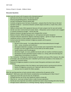 History of Sport in Canada – Midterm Notes