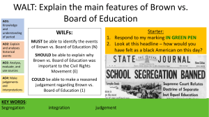 History  Year 8 Segregation Brown vs Board of Education