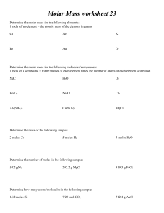 wksht 23 Molar Mass worksheet (1)