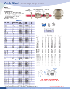 CABLE GLAND CHART