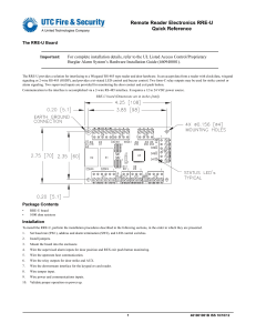 Remote Reader Electronics RRE-U Quick Reference