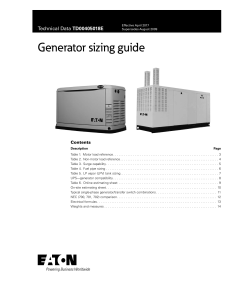 Generator selection guide