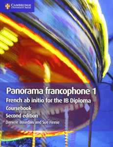 Panorama Francophone 1 (French ab initio) - Coursebook - Bourdais and Finnie - Second Edition - Cambridge 2019