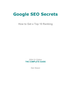Google SEO Secret Guide
