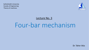 Lecture No.3 Four bar Mechanism, Grashof