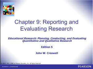 Reporting and Evaluating Research