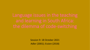 language Issues Presentation