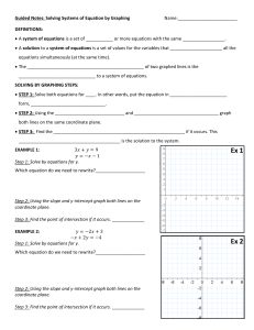 guided notes - solving systems of equation by graphing
