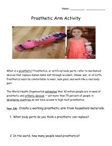 Prosthetic Arm Hand Activity ELD3 2022